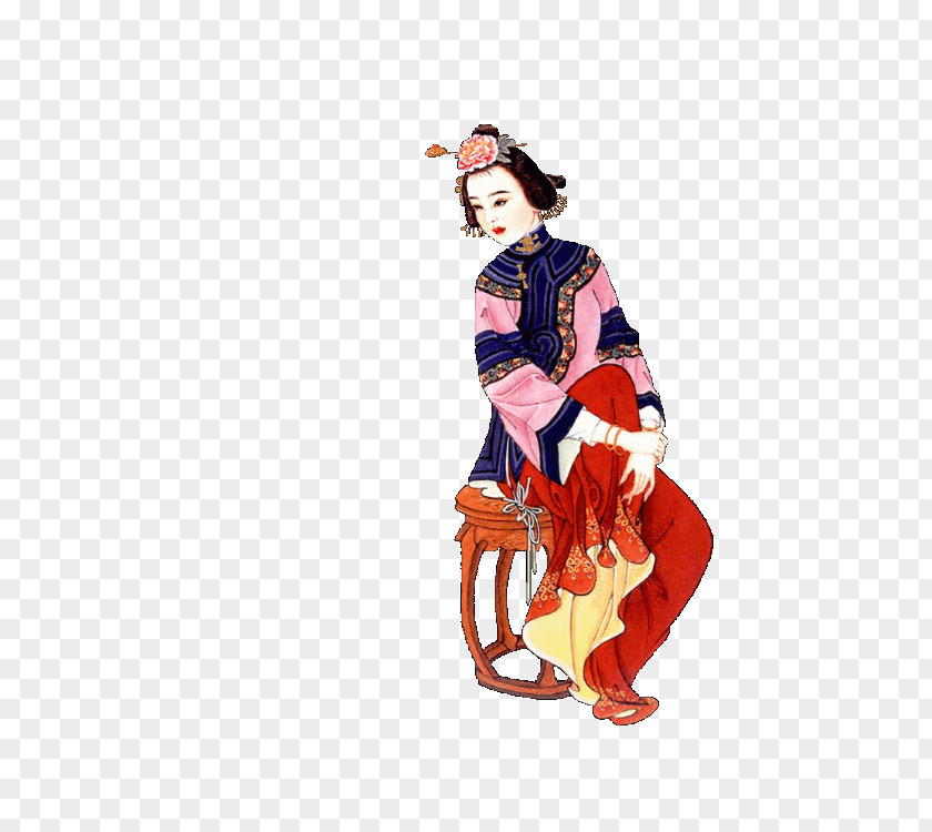 Costume Design Lin Daiyu Gongbi Dream Of The Red Chamber Tang Dynasty PNG