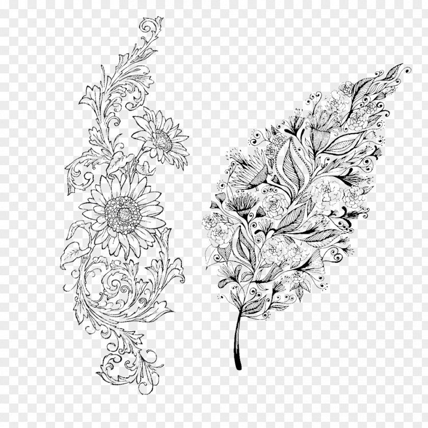 Line Drawing Flower PNG