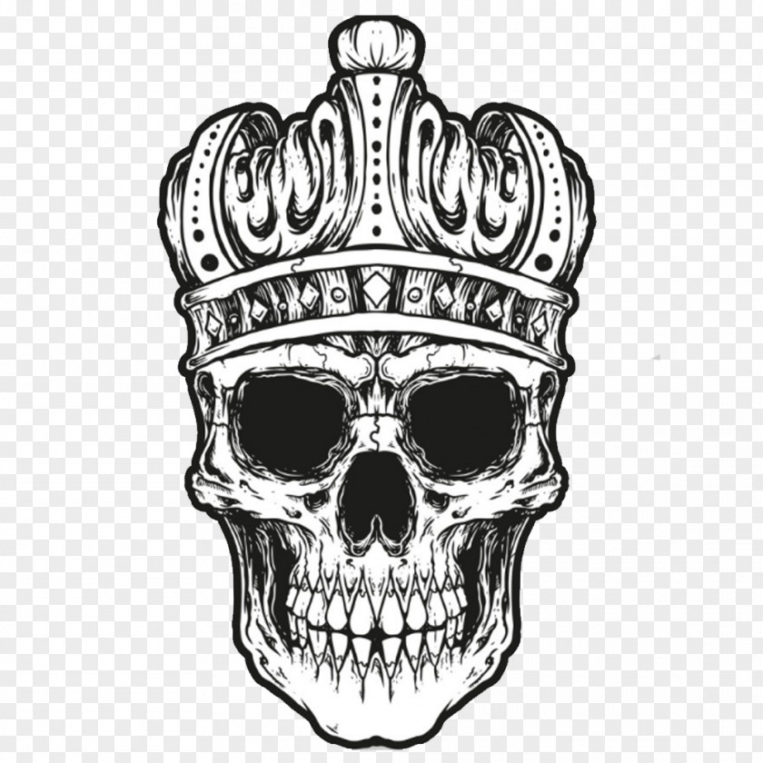 Skull With Crown Pillow Clip Art PNG