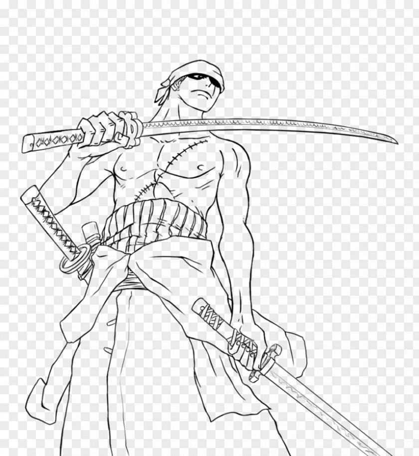 Child Roronoa Zoro Coloring Book Drawing Line Art PNG