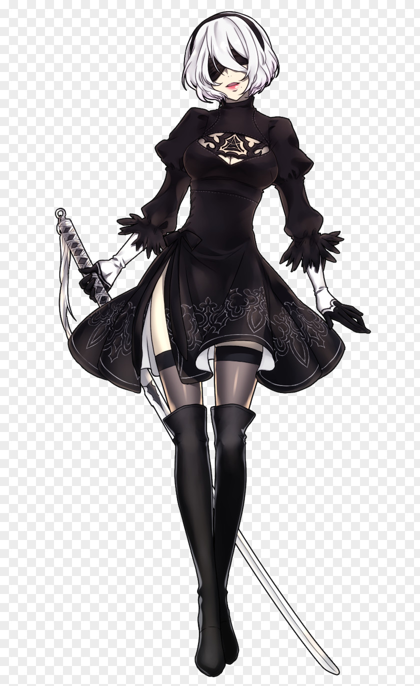 Cosplay Nier: Automata Wig Costume PNG