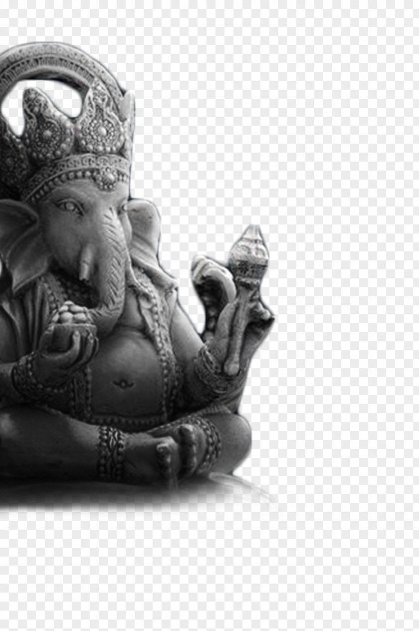 Ganesh Black And White Statue Monochrome Photography Sculpture PNG