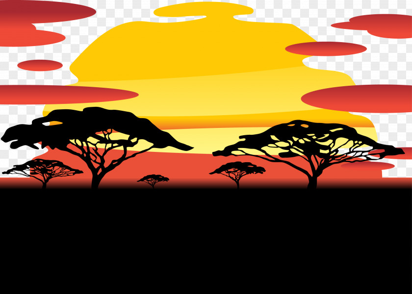 Sky Sunset Vector PNG