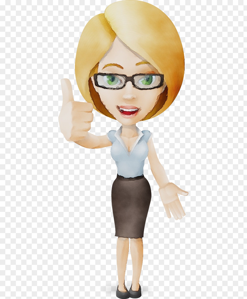Finger Gesture Cartoon Character Woman Business Accounting PNG