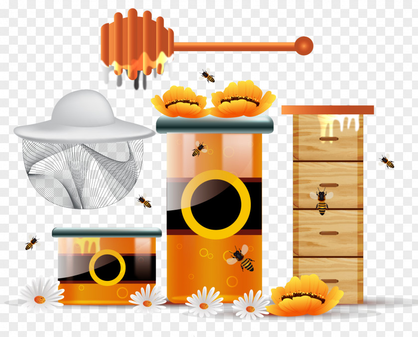 Bee Honey Honeycomb PNG