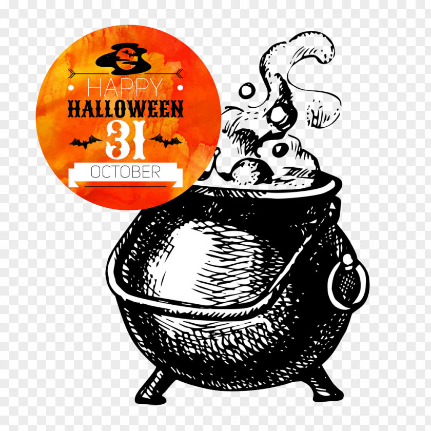 Boiled Water Paper Drawing Halloween Illustration PNG