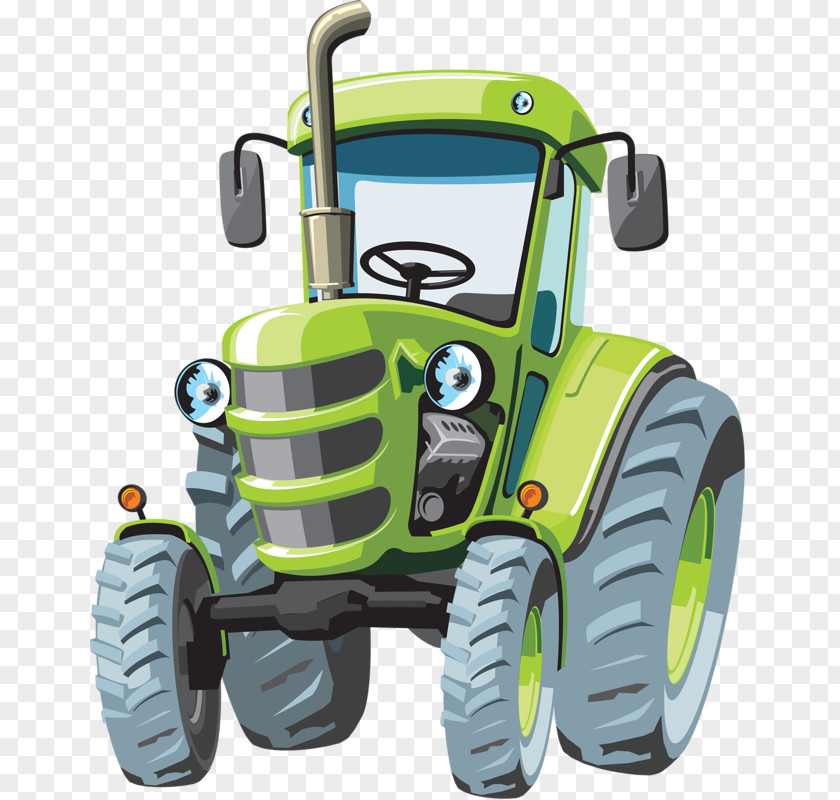 Green Tractor John Deere Cartoon Agriculture PNG
