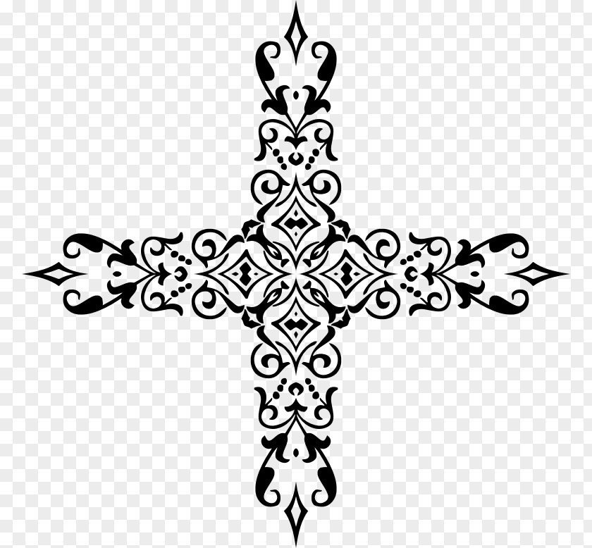 Ornamental Christian Cross Ornament Clip Art PNG