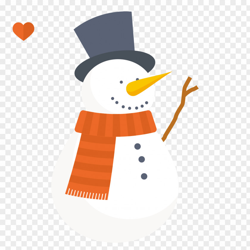 Christmas Snowman Vector Card PNG