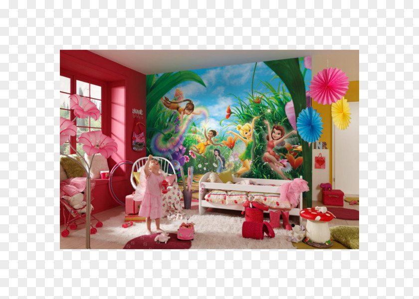 Disney Princess Tinker Bell Fairies Mural Fototapet Wallpaper PNG