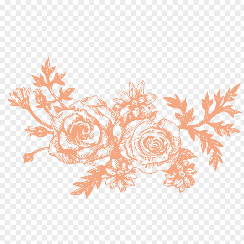 Fine Monochrome Hand-painted Flowers Vector Material Flower Drawing PNG
