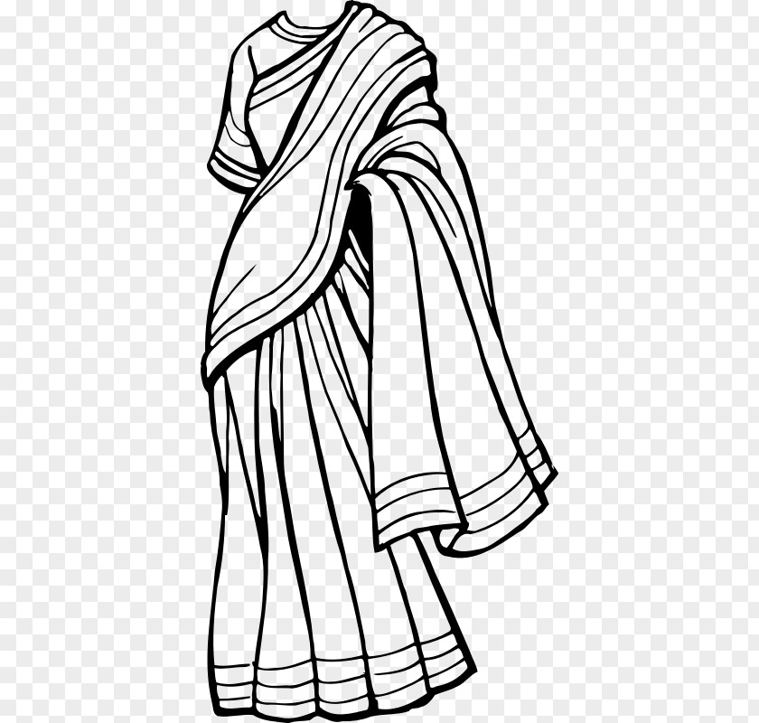 Indians Dress Sari Draped Garment Clip Art PNG