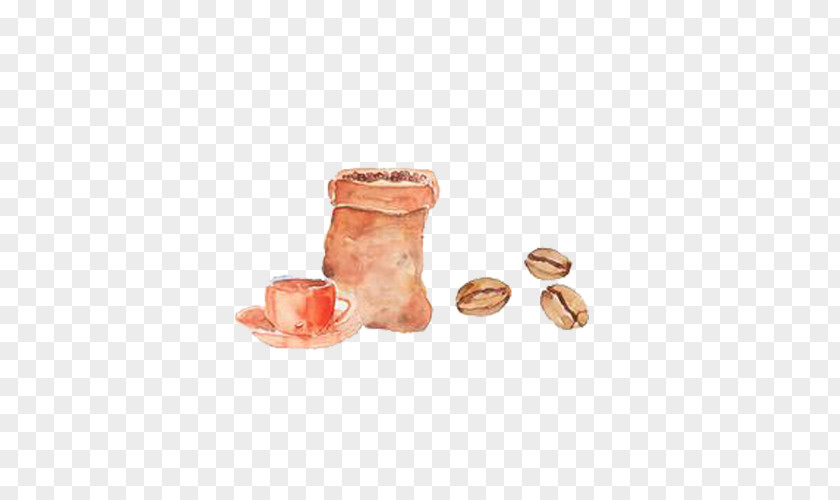 Simple Hand-painted Small Fresh Coffee Beans Bean Cafe Cup Illustration PNG