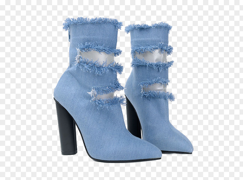 Water Washed Short Boots Boot High-heeled Footwear Shoe PNG