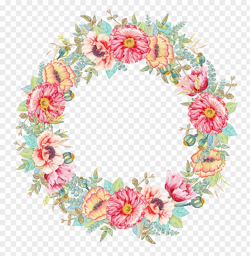 Watercolor Painting Vector Graphics Floral Design Wreath Art PNG