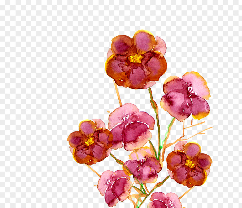 Flower Paper Watercolor Painting PNG