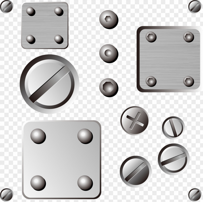 Vector Screws Steel Nut Metal Screw PNG