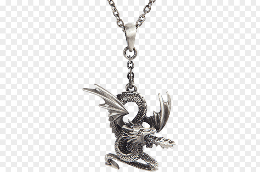 Dragon Necklace Locket Silver Body Jewellery PNG