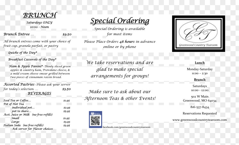 Afternoon Tea Menu Document Line Brand PNG