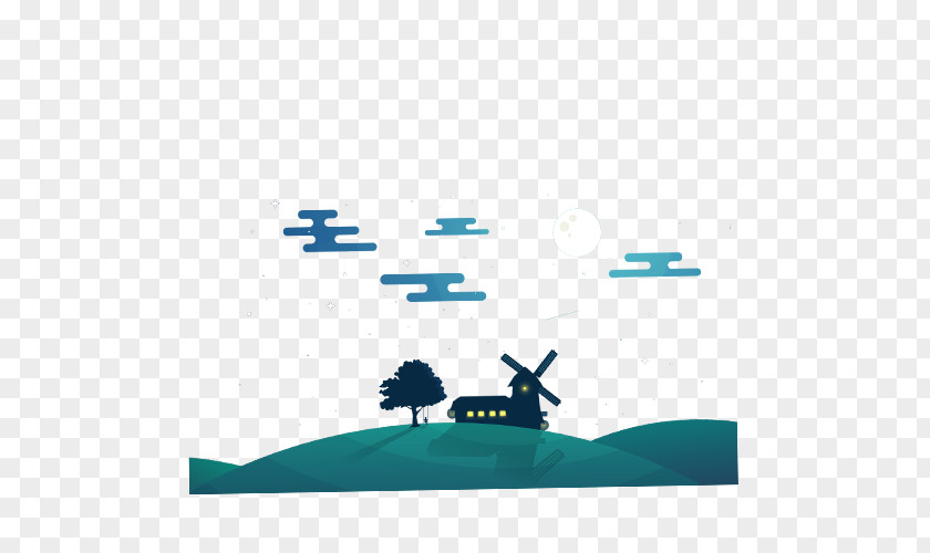 By Dusk The Outskirts Of A Small House Blue Text Cartoon Sky Illustration PNG