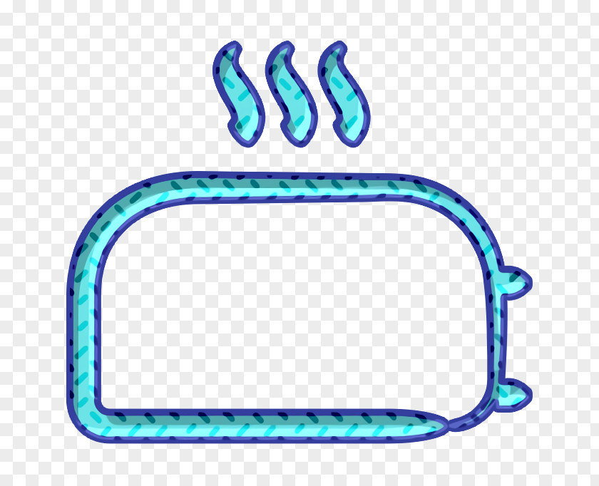 Electric Blue Aqua Bread Icon Breakfast Hand Drawn PNG