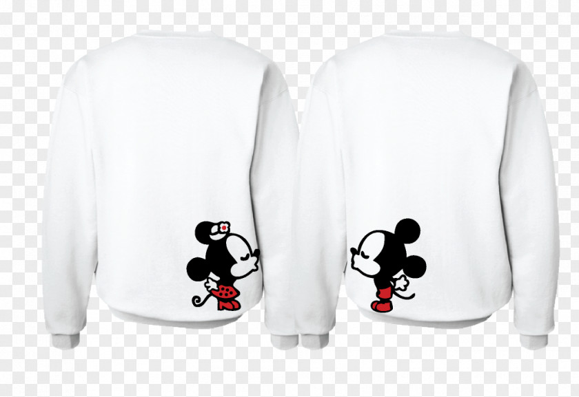 Minnie Mouse Head Sillouitte Mickey T-shirt Crew Neck Sleeve PNG