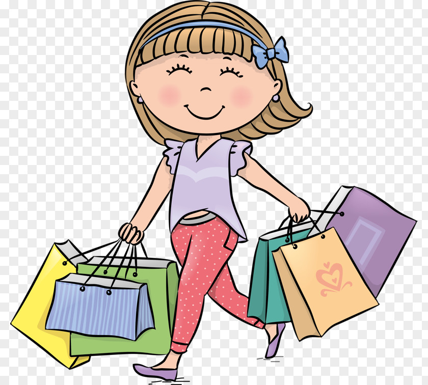 Shopping Woman Cartoon Illustration PNG