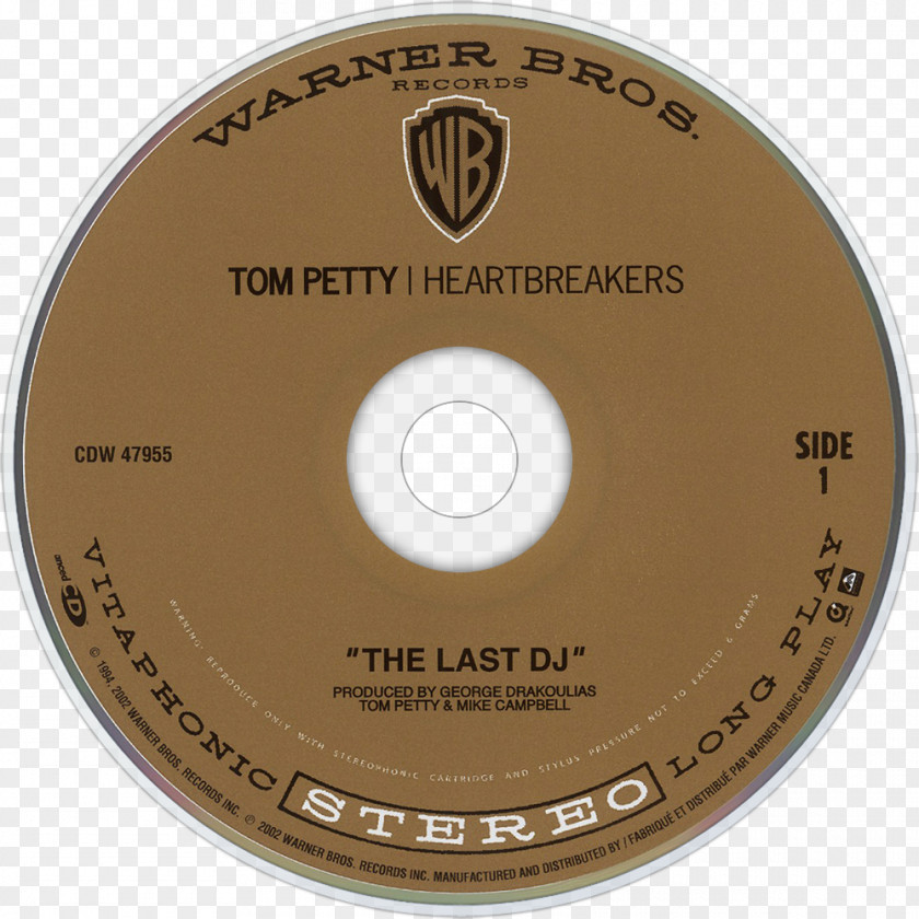 Tom Petty And The Heartbreakers Last DJ Compact Disc Songs Music From "She's One" Album PNG and the disc from Album, clipart PNG