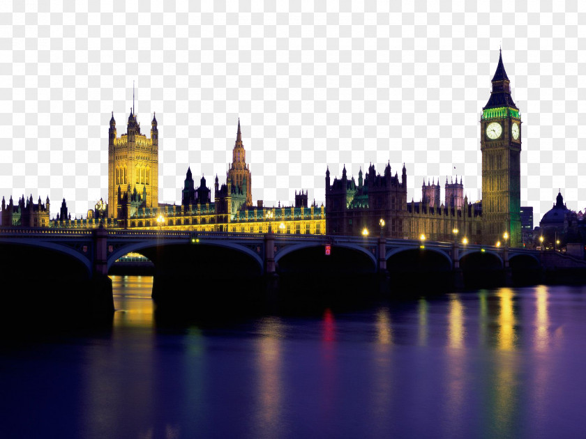 England Charming Scenery Thirteen Palace Of Westminster Big Ben Tower London Bridge Wallpaper PNG