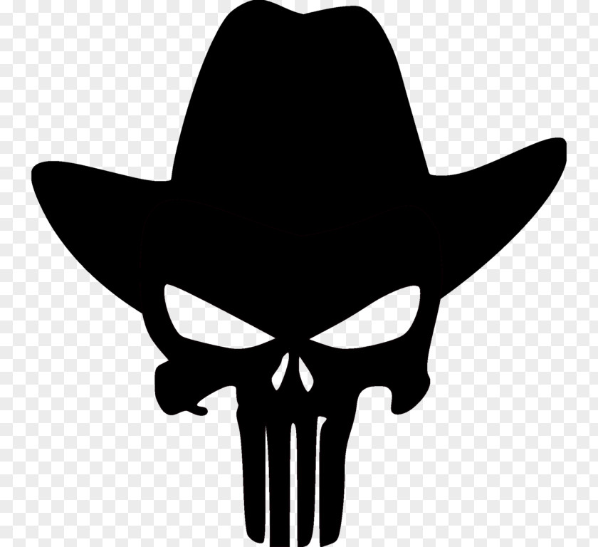Skull Punisher Human Symbolism Cowboy Decal PNG