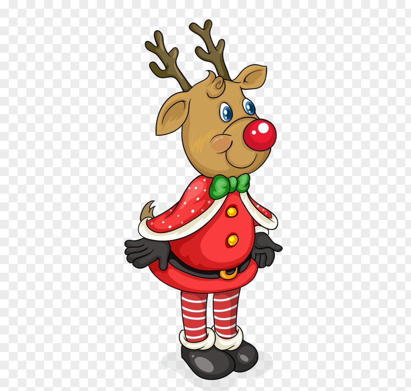 Cartoon Reindeer Santa Claus's Christmas Illustration PNG