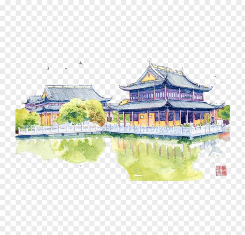 Chinese Temple Image Illustration Buddhism PNG