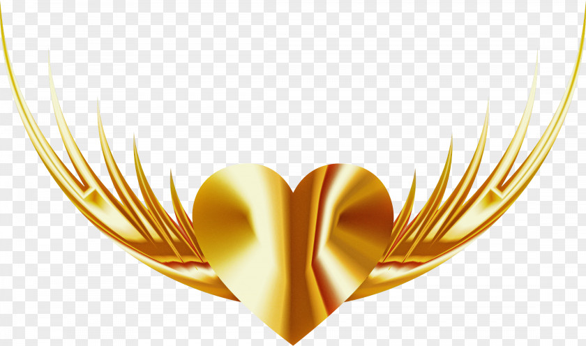 Heart Wing Yellow PNG