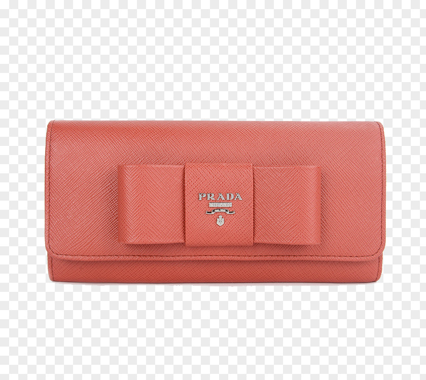 Ms. PRADA Prada Leather Bow Wallet Handbag PNG