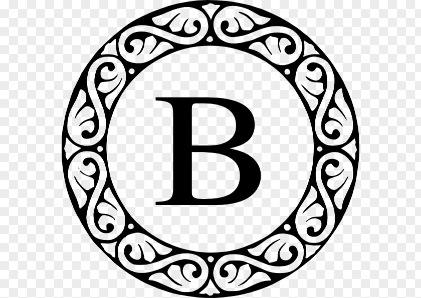 B Letter Monogram Initial Clip Art PNG