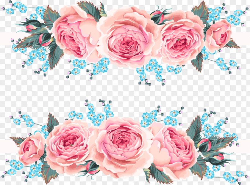 Beautiful Roses Invitation Design Vector Material Garden Beach Rose Flower Pink PNG
