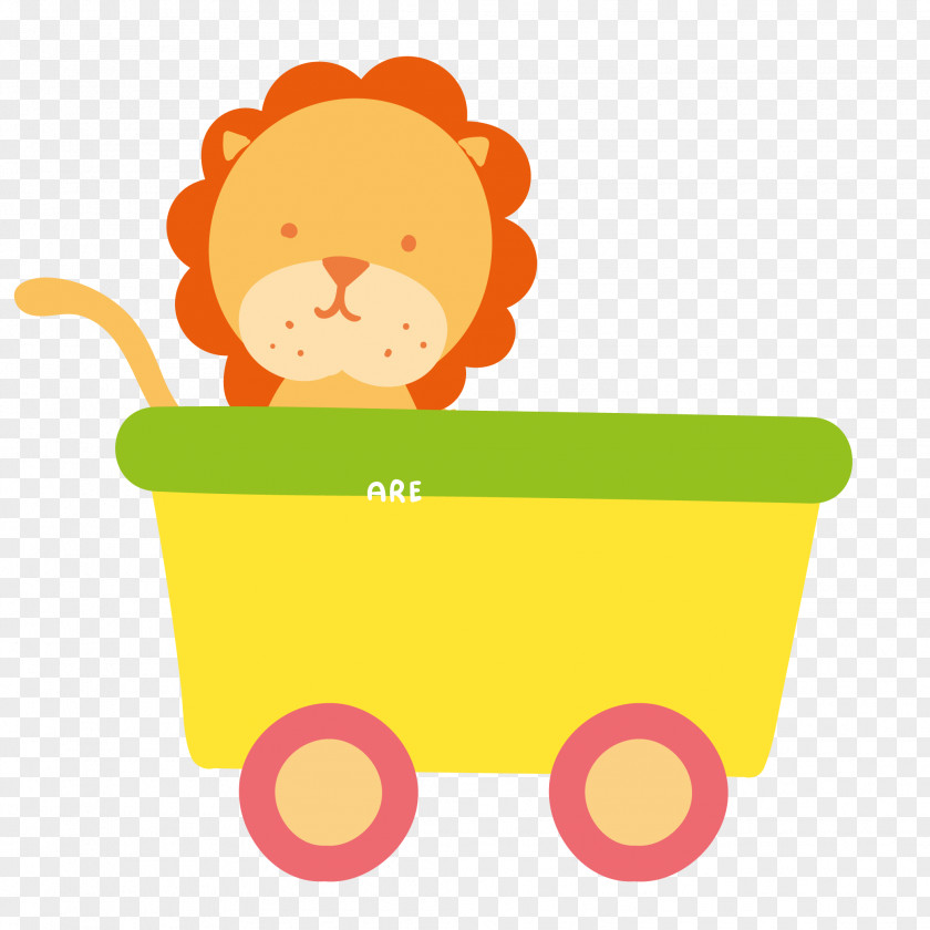 Cartoon Lion Vector Car PNG