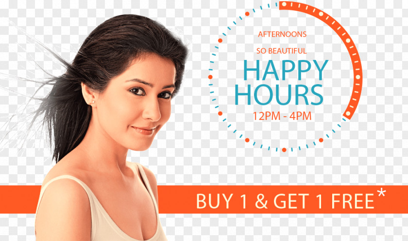 Happy Hour Promotion Beauty Parlour She N Me SALON & SPA Hair Coloring Face PNG