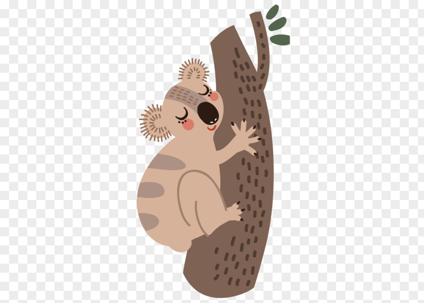 Koala Lying In A Tree Download Illustration PNG