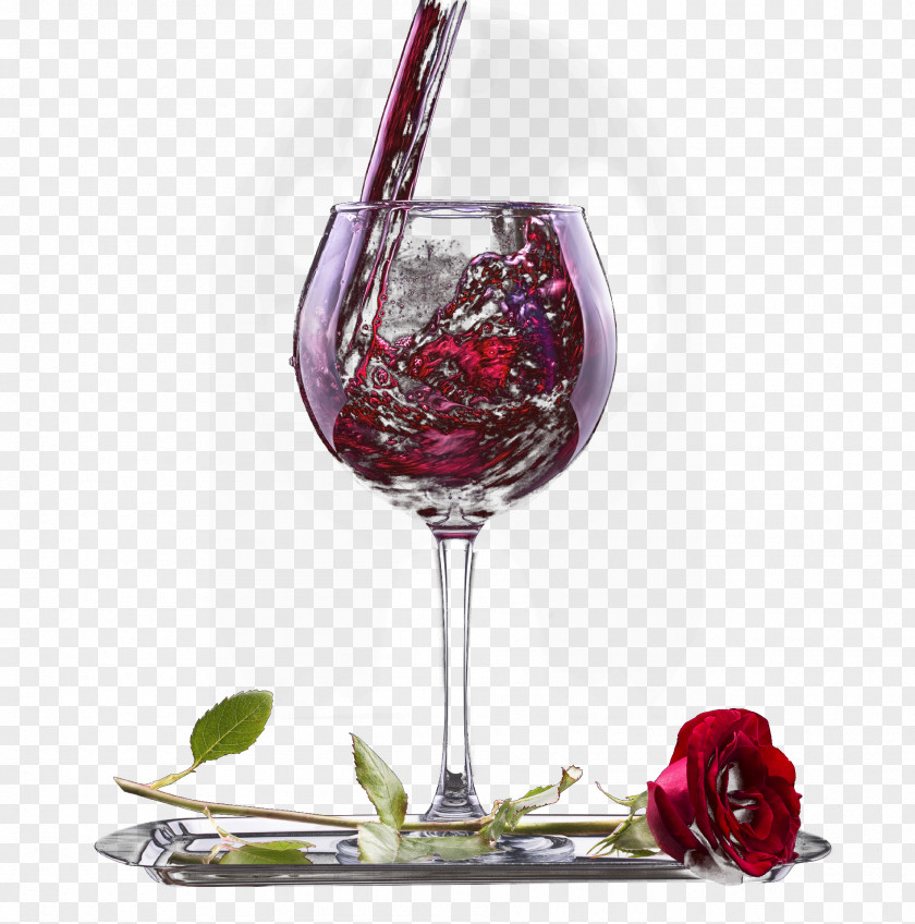 Rose Wine Goblets Red Cocktail Champagne Glass PNG