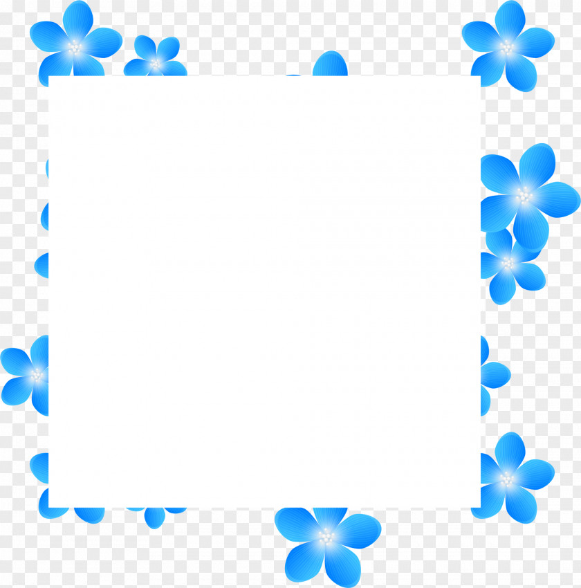 Blue Flower Frame Clip Art PNG