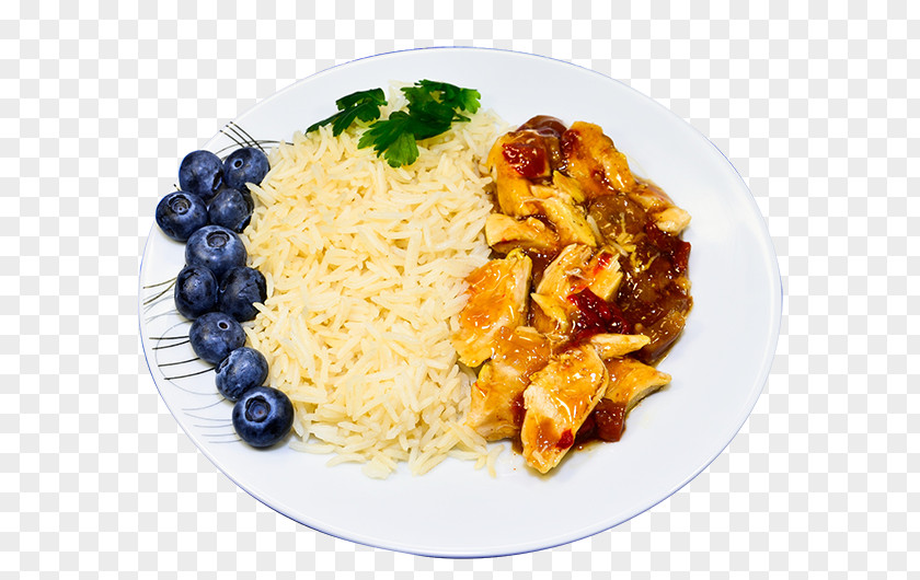 Blueberry Chicken Rice On A Plate Healthy Diet Food Eating Weight Loss PNG
