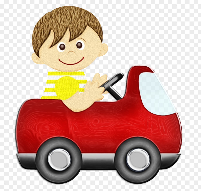 Driving Child Watercolor Background PNG