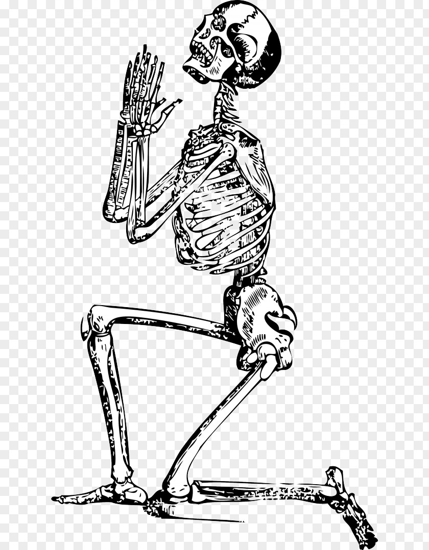 Halloween Skeleton Cartoon Human Prayer Clip Art PNG