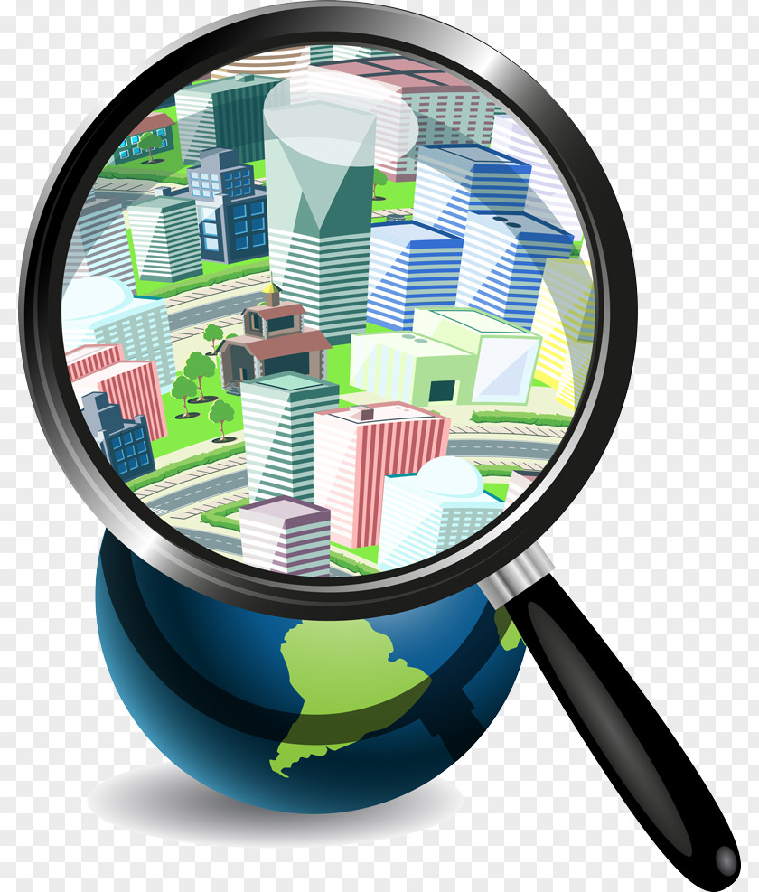 Magnifying Glass Globe Clip Art PNG