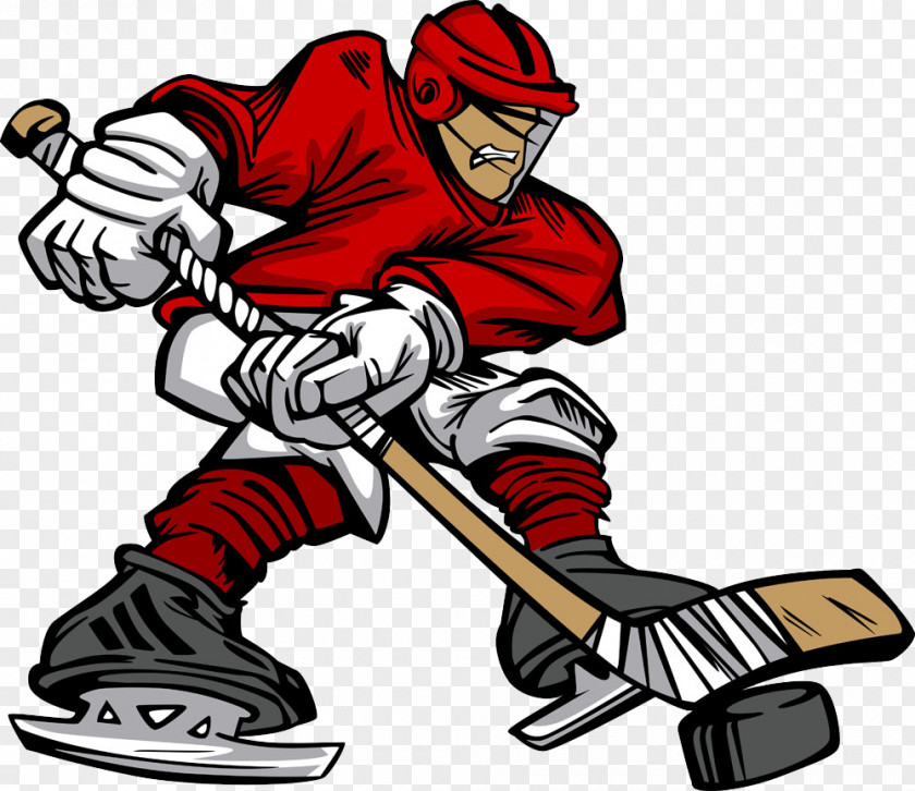 Play Man Ice Hockey Player Cartoon Stick PNG