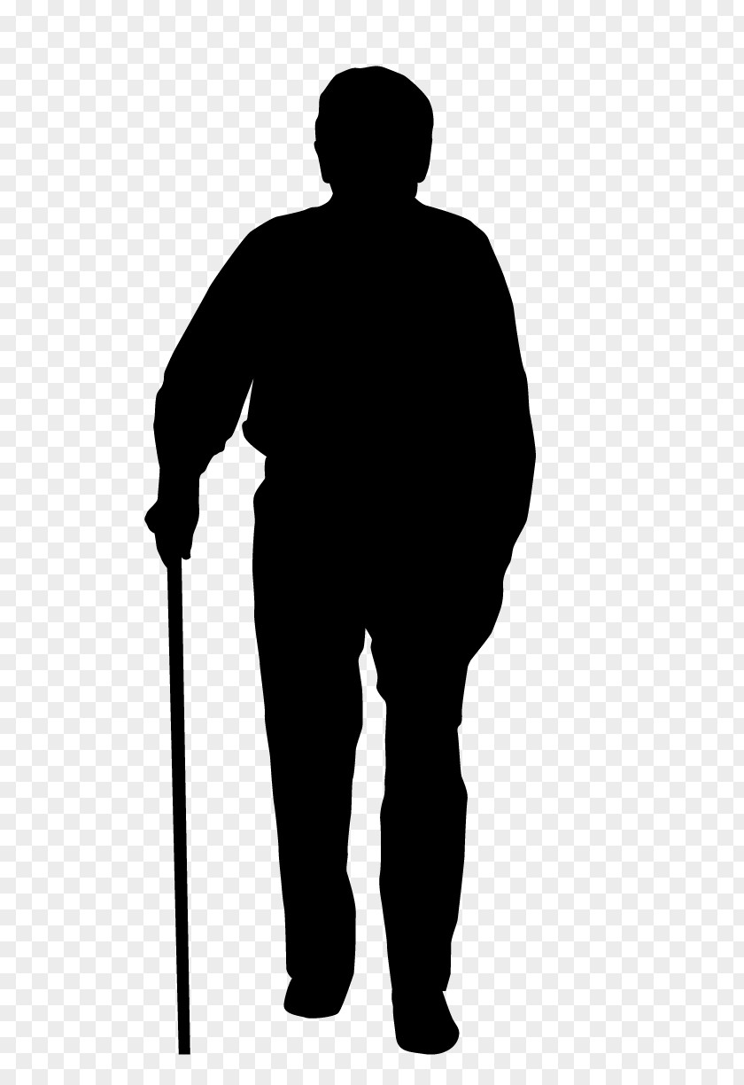 Silhouette Of The Elderly Old Age PNG