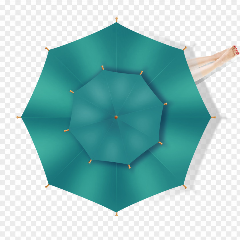 Umbrella Symmetry Green Pattern PNG