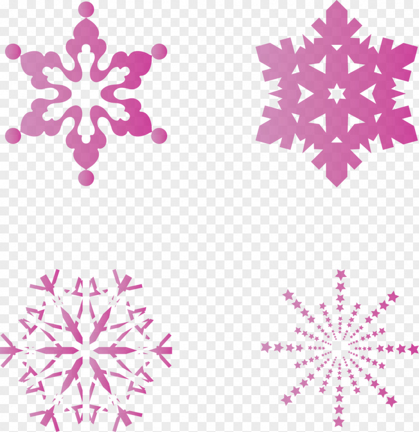 Creative Pink Snowflake Euclidean Vector PNG