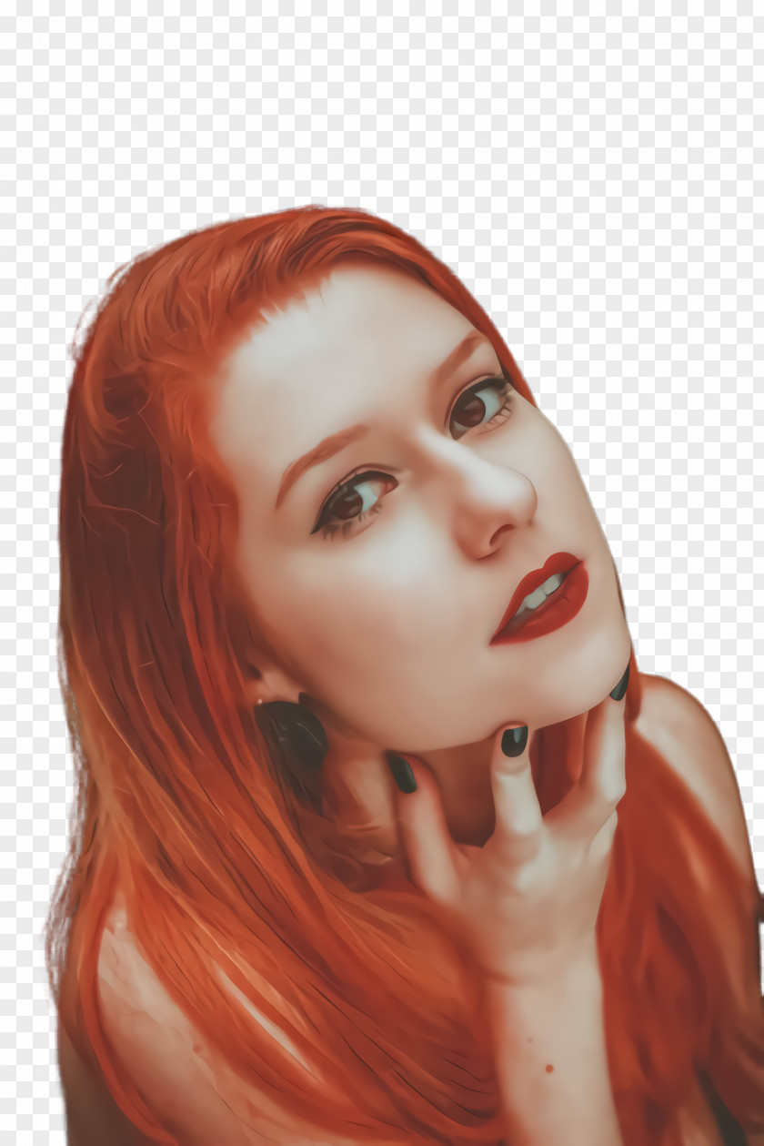 Head Red Face Hair Eyebrow Lip PNG